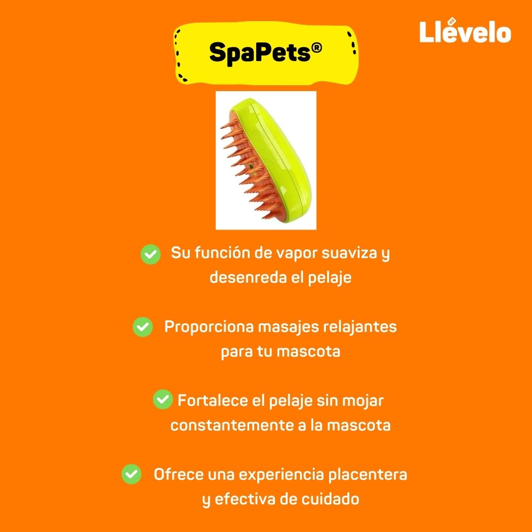 SpaPets® Cepillo de Vapor para Pelaje Brillante